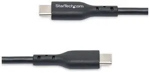 StarTech 6ft (1.8m) USB-C Charging Cable, USB C Cable, USB 2.0 Type-C Laptop Charger Cord, 60W 3A Power Delivery, TPE Jacket, USB-C Data Transfer Cable, M/M - USB2CC6FBKE