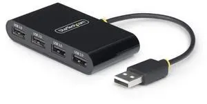 STARTECH 4-Port USB 2.0 Hub, USB Bus Powered, Small Travel Mini USB Hub, Multi-Port USB 2.0 Splitter, Portable USB Hub, 480Mbps, Overcurrent Protection (OCP) - ST4200MINI2-USB-HUB