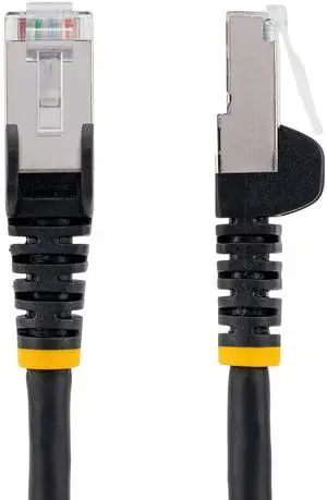 StarTech 6in CAT6a Ethernet Cable - Black - Low Smoke Zero Halogen (LSZH) - 10GbE 500MHz 100W PoE++ Snagless RJ-45 w/Strain Reliefs S/FTP Network Patch Cord Model NLBK-6IN-CAT6A-PATCH