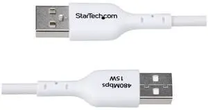 StarTech 6ft (1.8m) USB-A to USB-C Charging Cable, Charge & Sync, 3A, USB 2.0, TPE Jacket - White USB Charging Cord - USB2AC6FWHE