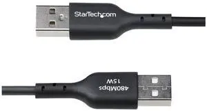 StarTech 3ft (91cm) USB-A to USB-C Charging Cable, Charge & Sync, 3A, USB 2.0, TPE Jacket - Black USB Charging Cord - USB2AC3FBKE