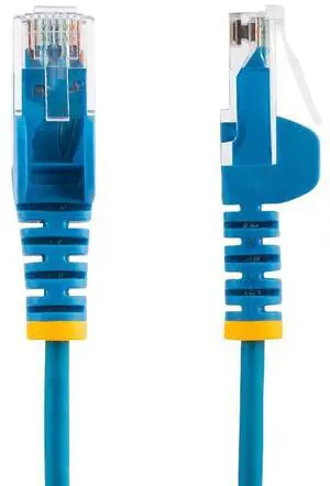 StarTech 5ft Blue Slim CAT6 Ethernet Cable, Snagless, 100W PoE, UTP, LSZH, 28AWG Pure Bare Copper Wire, Slim RJ45 Network Patch Cord w/Strain Reliefs, Fluke Tested Model N6PAT5BLS