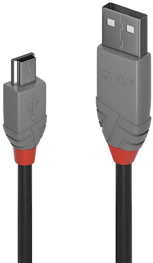 Lindy 2m USB 2.0 Type A to Mini-B Cable, Anthra Line 36723 Lindy 2m USB 2.0 Type A to Mini-B Cable, Anthra Line 36723