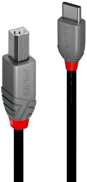 Lindy 0.5m USB 2.0 Type C to B Cable, Anthra Line 36940 Lindy 0.5m USB 2.0 Type C to B Cable, Anthra Line 36940