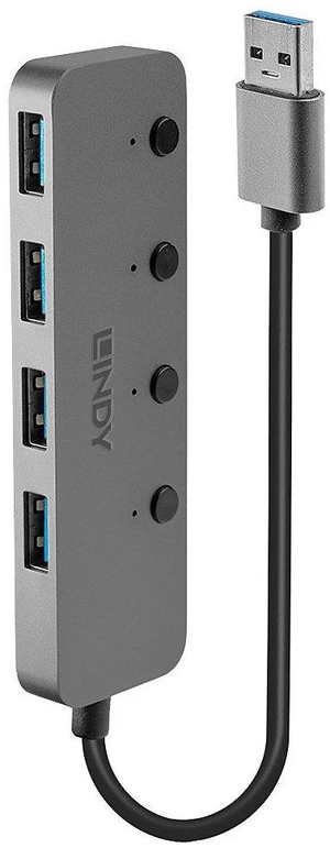 Lindy 4 Port USB 3.0 Hub with On/Off Switches 43309 Lindy 4 Port USB 3.0 Hub with On/Off Switches 43309