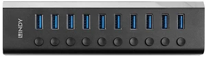 Lindy 10 Port USB 3.0 Hub with On/Off Switches USB 3.2 Gen 1 (3.1 Gen 1) Type-B 5000 Mbit/s Black 43370 Lindy 10 Port USB 3.0 Hub with On/Off Switches USB 3.2 Gen 1 (3.1 Gen 1) Type-B 5000 Mbit/s Black 43370