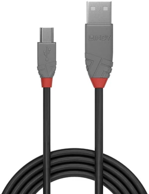 Lindy 5m USB 2.0 Type A to Mini-B Cable, Anthra Line - 36725 Lindy 5m USB 2.0 Type A to Mini-B Cable, Anthra Line - 36725