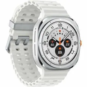 Samsung Galaxy Watch Ultra (2025) 47mm Medium/Large Marine Band Titanium White Model SM-L705UAW1XAA Samsung Galaxy Watch Ultra (2025) 47mm Medium/Large Marine Band Titanium White Model SM-L705UAW1XAA