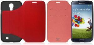 Shield Flip Case for Samsung Galaxy S4 with Sleep & Wake Function, Credit Card Slots and Kick Stand. Color Red Model FL-SAM-S4-RED