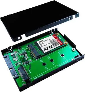 ZTC 2-in-1 Sky 2.5" Enclosure M.2 (NGFF) or mSATA SSD to SATA III Board Adapter. Multi Size Fit with High Speed 6.0GB/s. Model ZTC-EN005