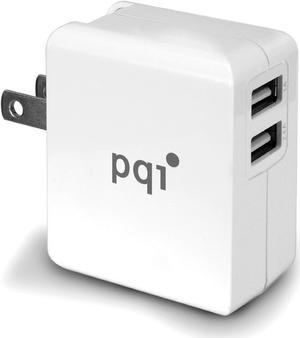 PQI i-Charger Mini 18W Phone and Tablet USB Charger 2.4A + 1.0A Output US Edition Model 6PCZ-009R0002A