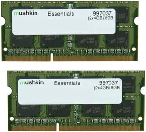 Mushkin Enhanced 8GB (2 x 4GB) Essentials DDR3 PC3L-12800 1600MHz 204-Pin Laptop Memory Model 997037