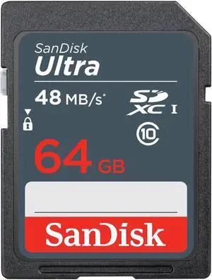Sandisk 64GB Ultra SDXC CL10 200X Memory Card 48MB/sec Model SDSDUNB-064G-GN3IN