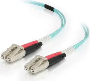 C2G 2m LC-LC 50/125 OM4 Duplex Multimode PVC Aqua Fiber Optic Cable Model 00998