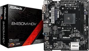 Asrock B450MHDV AMD B450 AM4 Micro ATX DDR4SDRAM Motherboard