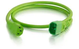 C2G 17537 14 AWG Power Cord - C14 to C13, Green (3 Feet, 0.91 Meters)