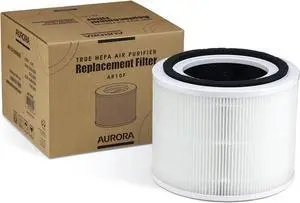 Aurora AR10F Air Purifier Replacement Filter, Compatible with Aurora AR100W, H13 True HEPA Filter with 3-in-1 Filter , 1 Pack, White