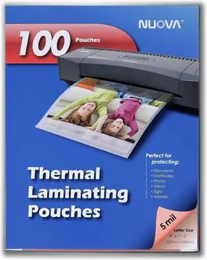 Nuova 100-Pack, 5 Mil Thermal Laminating Pouches 9 x 11.5 Inches, Letter Size