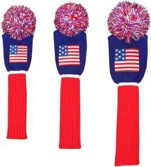 Ram USA Stars and Stripes Knitted Golf Headcover Set for Driver, Wood and Hybrid