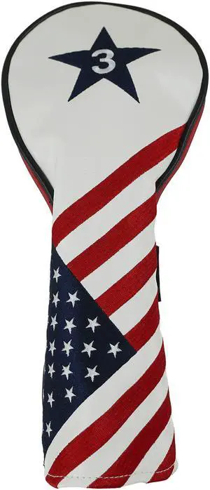 RAM GOLF USA STARS AND STRIPES PU LEATHER HEADCOVER For #3 FAIRWAY WOOD