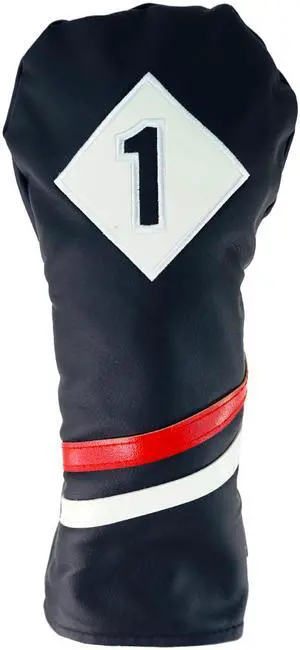 RAM GOLF PREMIUM VINTAGE STYLE PU LEATHER HEADCOVERS, RETRO BLACK, DRIVER