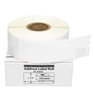 HOUSELABELS Compatible DYMO 30252 Address Labels (1-1/8" x 3-1/2"), strong permanent adhesive, compatible with DYMO LW 450, 4XL, Rollo & Zebra Desktop Printers, 2 Rolls /700 Labels HOUSELABELS Compatible DYMO 30252 Address Labels (1-1/8" x 3-1/2"), strong permanent adhesive, compatible with DYMO LW 450, 4XL, Rollo & Zebra Desktop Printers, 2 Rolls /700 Labels