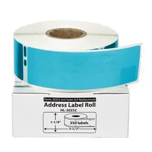 HOUSELABELS Compatible DYMO 30252 BLUE Address Labels (1-1/8" x 3-1/2"), strong permanent adhesive, compatible with DYMO LW 450, 4XL, Rollo & Zebra Desktop Printers, 2 Rolls /700 Labels HOUSELABELS Compatible DYMO 30252 BLUE Address Labels (1-1/8" x 3-1/2"), strong permanent adhesive, compatible with DYMO LW 450, 4XL, Rollo & Zebra Desktop Printers, 2 Rolls /700 Labels