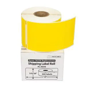 HOUSELABELS Compatible DYMO 30256 YELLOW Shipping Labels (2-5/16" x 4"), strong permanent adhesive, compatible with DYMO LW 450, 4XL, Rollo & Zebra Desktop Printers, 2 Rolls /600 Labels HOUSELABELS Compatible DYMO 30256 YELLOW Shipping Labels (2-5/16" x 4"), strong permanent adhesive, compatible with DYMO LW 450, 4XL, Rollo & Zebra Desktop Printers, 2 Rolls /600 Labels