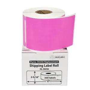 HOUSELABELS Compatible DYMO 30256 PINK Shipping Labels (2-5/16" x 4"), strong permanent adhesive, compatible with DYMO LW 450, 4XL, Rollo & Zebra Desktop Printers, 2 Rolls /600 Labels HOUSELABELS Compatible DYMO 30256 PINK Shipping Labels (2-5/16" x 4"), strong permanent adhesive, compatible with DYMO LW 450, 4XL, Rollo & Zebra Desktop Printers, 2 Rolls /600 Labels