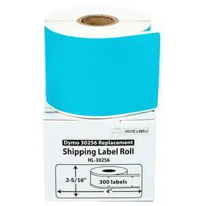 HOUSELABELS Compatible DYMO 30256 BLUE Shipping Labels (2-5/16" x 4"), strong permanent adhesive, compatible with DYMO LW 450, 4XL, Rollo & Zebra Desktop Printers, 2 Rolls /600 Labels HOUSELABELS Compatible DYMO 30256 BLUE Shipping Labels (2-5/16" x 4"), strong permanent adhesive, compatible with DYMO LW 450, 4XL, Rollo & Zebra Desktop Printers, 2 Rolls /600 Labels
