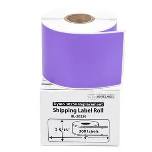 HOUSELABELS Compatible DYMO 30256 LAVENDER Shipping Labels (2-5/16" x 4"), strong permanent adhesive, compatible with DYMO LW 450, 4XL, Rollo & Zebra Desktop Printers, 2 Rolls /600 Labels HOUSELABELS Compatible DYMO 30256 LAVENDER Shipping Labels (2-5/16" x 4"), strong permanent adhesive, compatible with DYMO LW 450, 4XL, Rollo & Zebra Desktop Printers, 2 Rolls /600 Labels