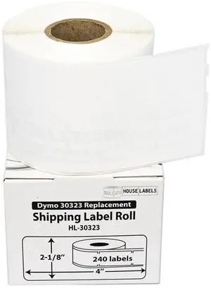 HOUSELABELS Compatible DYMO 30323 Shipping Labels (2-1/8" x 4"), strong permanent adhesive, compatible with DYMO LW 450, 4XL, Rollo & Zebra Desktop Printers, 18 Rolls /4320 Labels HOUSELABELS Compatible DYMO 30323 Shipping Labels (2-1/8" x 4"), strong permanent adhesive, compatible with DYMO LW 450, 4XL, Rollo & Zebra Desktop Printers, 18 Rolls /4320 Labels