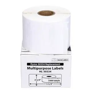 HOUSELABELS Compatible DYMO 30334 Multipurpose Labels (2-1/4" x 1-1/4"), strong permanent adhesive, compatible with DYMO LW 450, 4XL, Rollo & Zebra Desktop Printers, 2 Rolls /2000 Labels HOUSELABELS Compatible DYMO 30334 Multipurpose Labels (2-1/4" x 1-1/4"), strong permanent adhesive, compatible with DYMO LW 450, 4XL, Rollo & Zebra Desktop Printers, 2 Rolls /2000 Labels