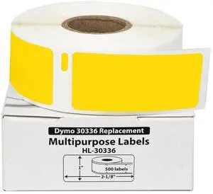 HOUSELABELS Compatible DYMO 30336 YELLOW Multipurpose Labels (1" x 2-1/8"), strong permanent adhesive, compatible with DYMO LW 450, 4XL, Rollo & Zebra Desktop Printers, 2 Rolls /1000 Labels HOUSELABELS Compatible DYMO 30336 YELLOW Multipurpose Labels (1" x 2-1/8"), strong permanent adhesive, compatible with DYMO LW 450, 4XL, Rollo & Zebra Desktop Printers, 2 Rolls /1000 Labels