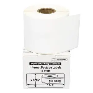 HOUSELABELS Compatible DYMO 99019 Internet Postage Labels (2-5/16" x 7-1/2"), strong permanent adhesive, compatible with DYMO LW 450, 4XL, Rollo & Zebra Desktop Printers, 2 Rolls /300 Labels HOUSELABELS Compatible DYMO 99019 Internet Postage Labels (2-5/16" x 7-1/2"), strong permanent adhesive, compatible with DYMO LW 450, 4XL, Rollo & Zebra Desktop Printers, 2 Rolls /300 Labels