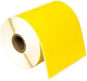 HOUSELABELS 4" x 6" Yellow Shipping Labels on 1" Core Compatible With Zebra and Rollo Printers, 8 Rolls / 250 Labels per Roll HOUSELABELS 4" x 6" Yellow Shipping Labels on 1" Core Compatible With Zebra and Rollo Printers, 8 Rolls / 250 Labels per Roll