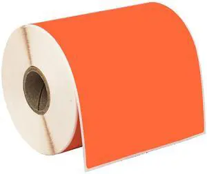 HOUSELABELS 4" x 6" Orange Shipping Labels on 1" Core Compatible With Zebra and Rollo Printers, 1 Roll / 250 Labels per Roll HOUSELABELS 4" x 6" Orange Shipping Labels on 1" Core Compatible With Zebra and Rollo Printers, 1 Roll / 250 Labels per Roll