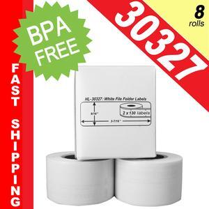 DYMO-Compatible 30327, 30576 File Folder Labels (9/16" x 3-7/16") -- BPA Free! (8 Rolls; 130 Labels per Roll)