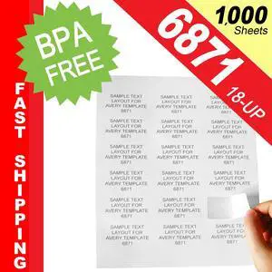 (1,000 Sheets; 18,000 Labels), Same Size as Avery© 6871, 18-UP, Address Labels (2-3/8" x 1-1/4") -- BPA Free!