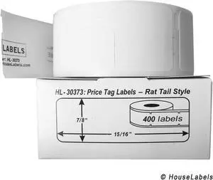 DYMO-Compatible 30373 Pricetag Labels (7/8" x 15/16") -- BPA Free! (1 Roll; 400 Labels per Roll)
