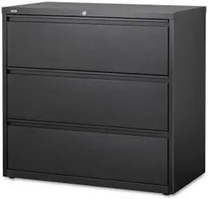 Lorell 3-Drawer Black Lateral Files - 42" x 18.6" x 40.3" - 3 x Drawer(s) for File - Letter, Legal, A4 - Lateral - Locki Lorell 3-Drawer Black Lateral Files - 42" x 18.6" x 40.3" - 3 x Drawer(s) for File - Letter, Legal, A4 - Lateral - Locki
