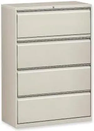 Lorell Lateral File 4-Drawer 42"x18-5/8"x52-1/2" Lt Gray 60436