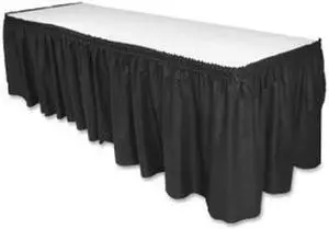 Table Skirting Pleated Polyester 29"x14 ft. Black
