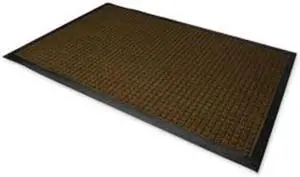 Genuine Joe Indoor/Outdoor Mat Waterguard Rubber Back 4'x6' Brown 58843