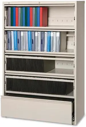 Lorell Lateral File RCD 5-Drawer 42"x18-5/8"x68-3/4" Putty 43516