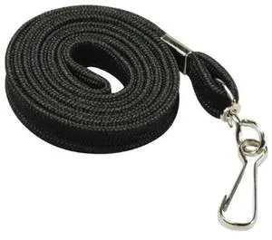 Baumgartens Flat Lanyards With Hook 36" L 100/BX Black 65619