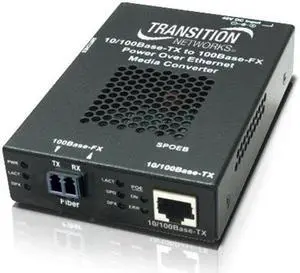 Transition Networks Stand-alone Fast Ethernet PoE Media Converter