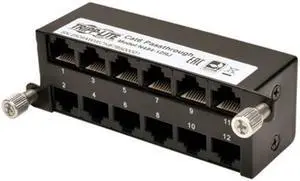 Tripp Lite Cat6a Pass-Through Cassette - (x12) RJ45 (N484-12RJ)