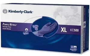 Kimberly-Clark Nitrile Gloves, Purple 9.5", 10 (XL)