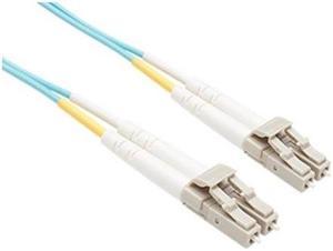3 Meter OM3 10Gig Fiber Optic Cable, Aqua, PVC OFNR Jacket 50/125 Micron Multimode Duplex, LC-LC